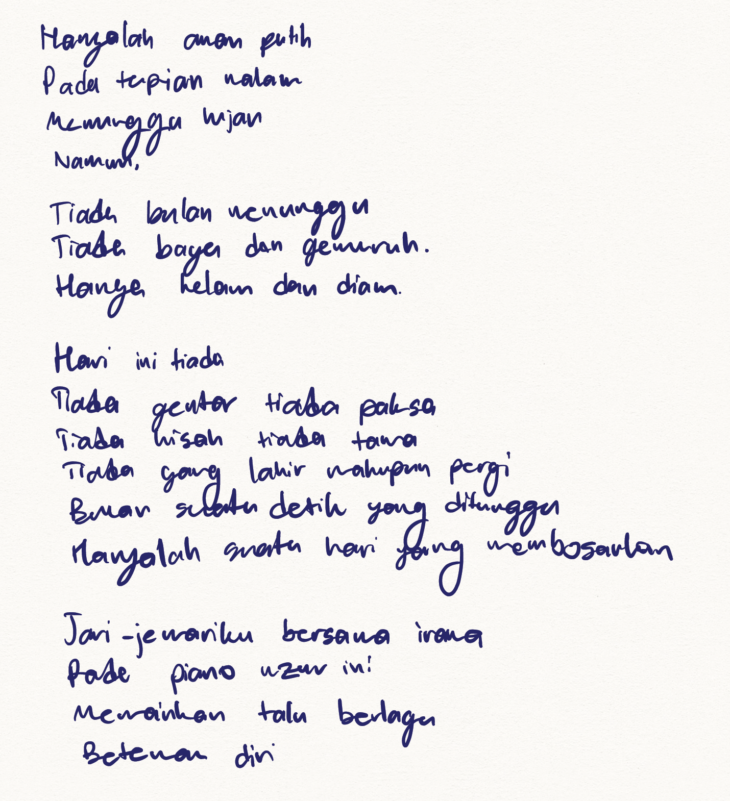 Getir Sunyi poem entry